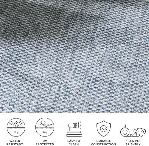 SAFAVIEH Courtyard Collection 8' x 11' Blue/Grey CY8653 Indoor/ Outdo...