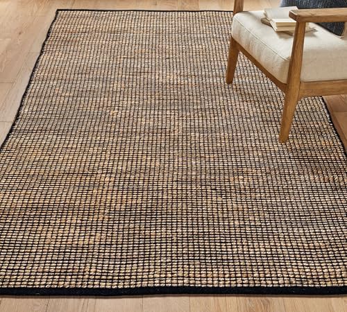Chardin home 5x7 Jute Cotton Handwoven Area Rug | Braided Boho Farmhouse Rug ...