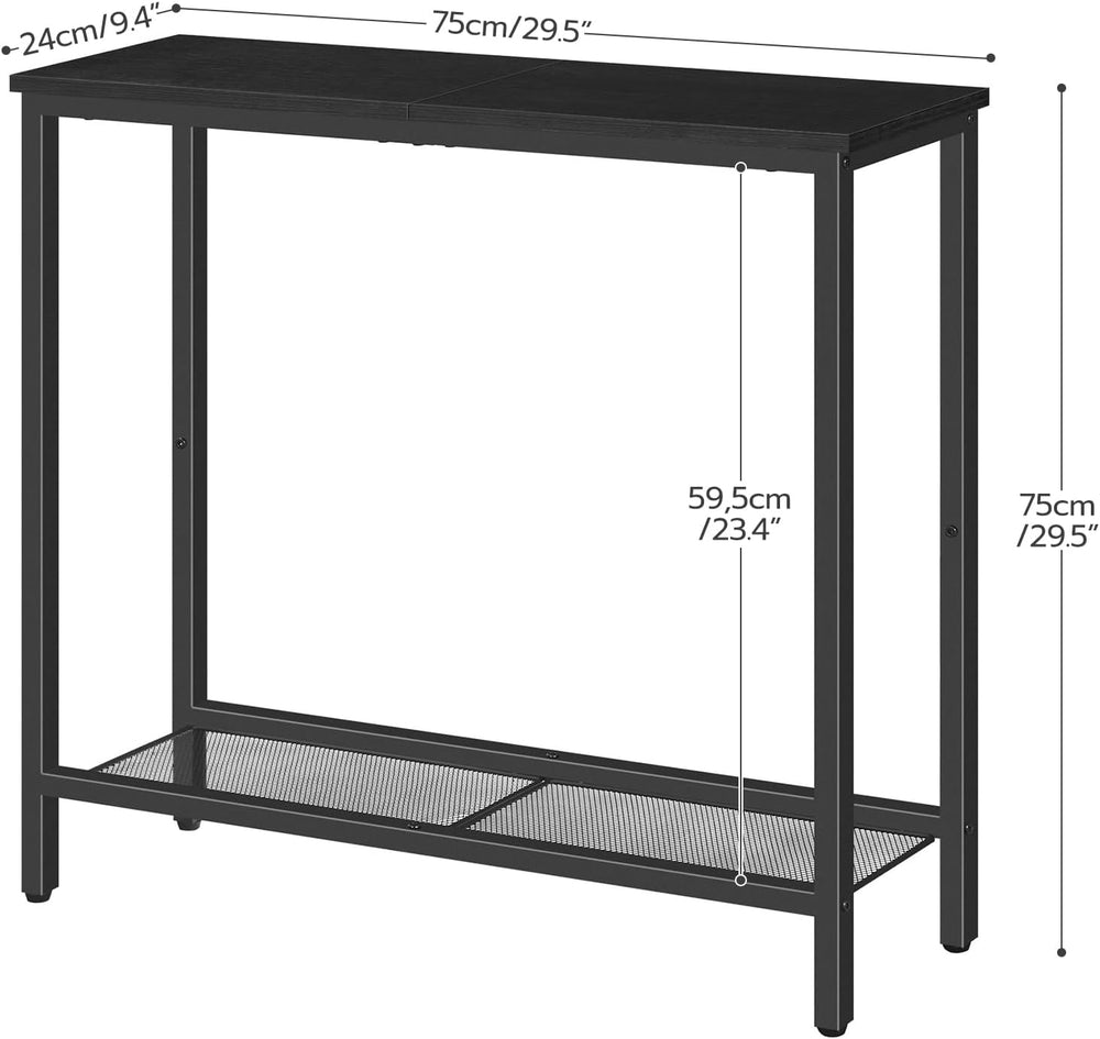 HOOBRO 29.5" Narrow Console Table, Small Entryway Table, 2 Tier Sofa Table