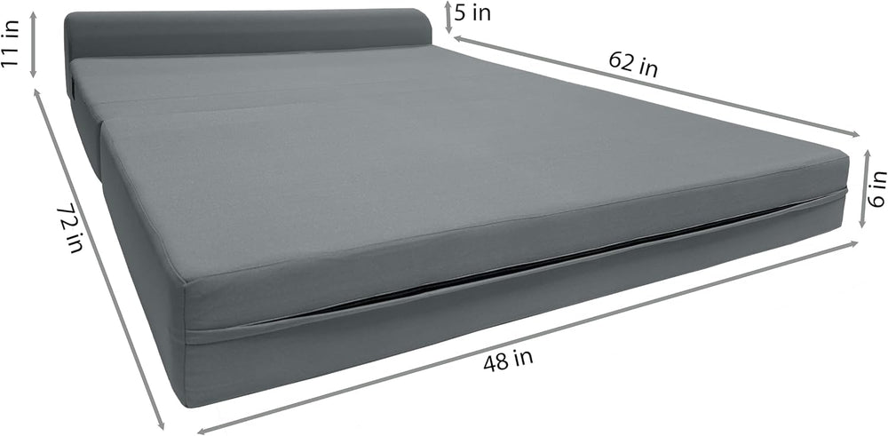 D&D Futon Furniture Gray Sleeper Chair Folding Beds, Convertible Studio S...