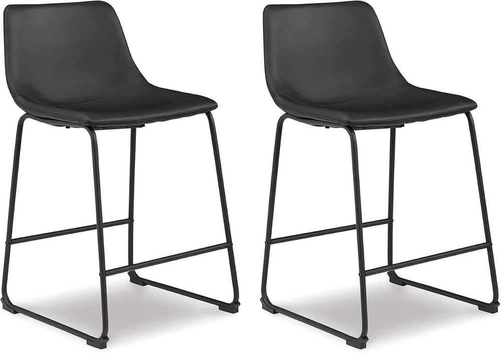 Signature Design by Ashley Counter Height Bar Stool, Set of 2, Black