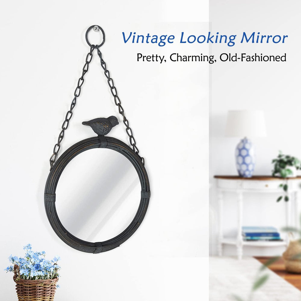 NIKKY HOME Shabby Chic Small Wall Mirrors Decor Decorative Metal Framed Hangi...