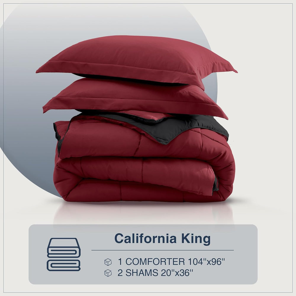 satisomnia California King Comforter Set 3 Piece, Lightweight Bed Comforter