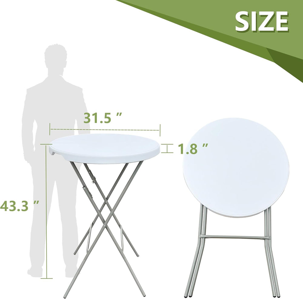 32 inch Cocktail Table, 43in Tall Foldable High Top Folding Table