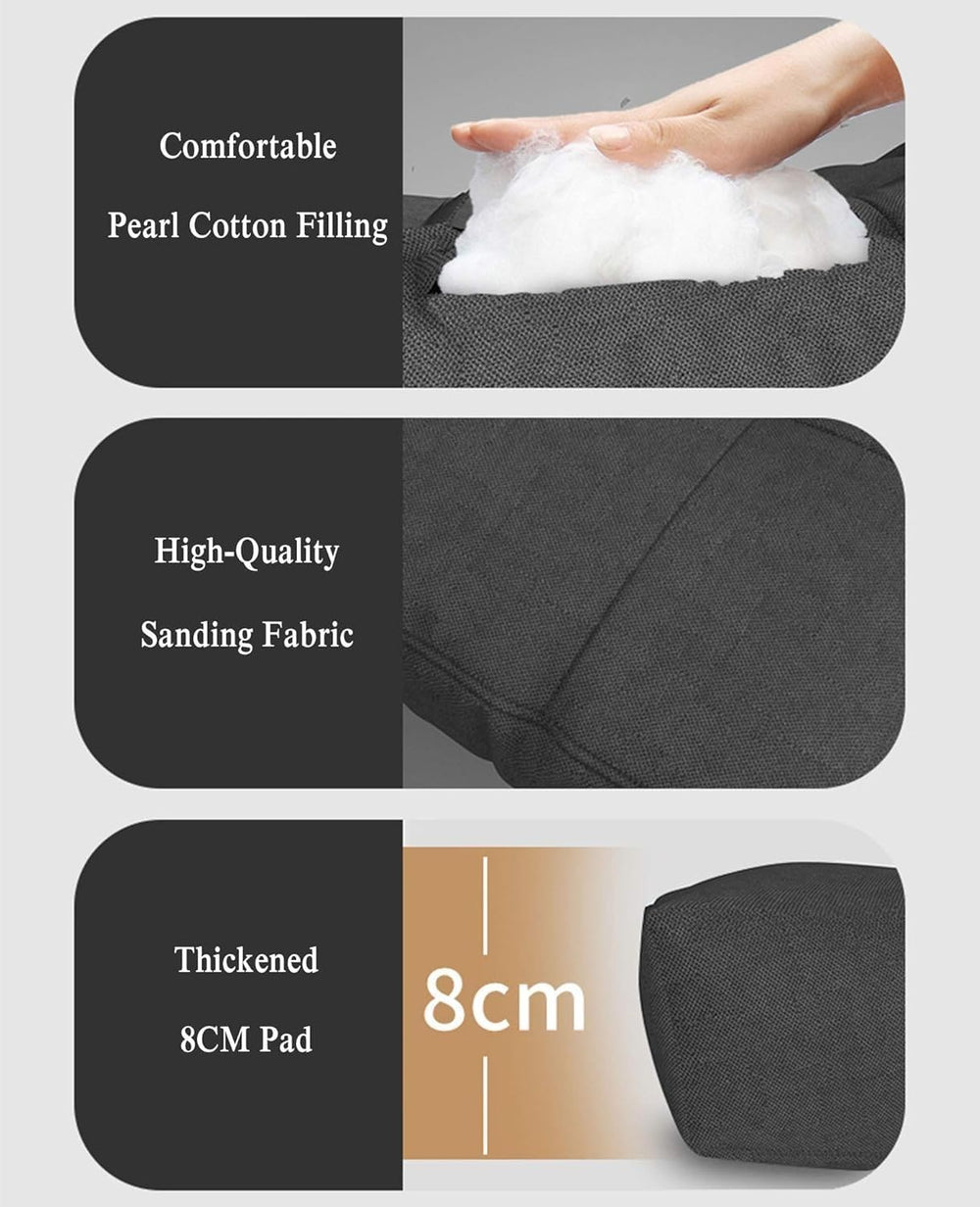 Padded Lounge Chair Wider Armrest Adjustable Portable Recliner with Head Supp...