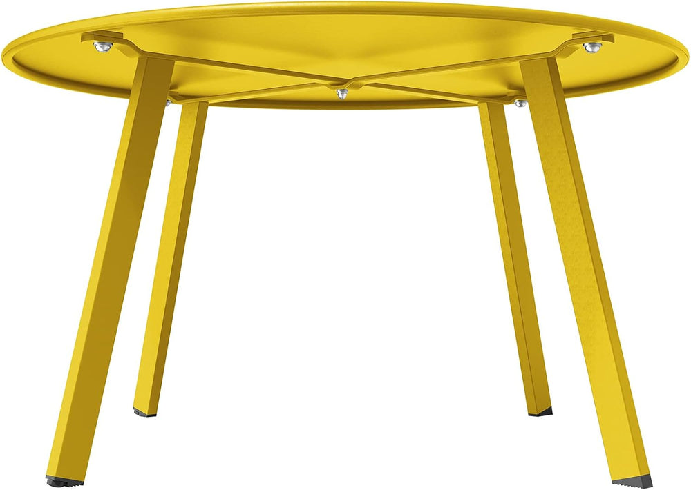 Grand Patio Round Steel Patio Coffee Table, Weather Resistant Outdoor Large S...