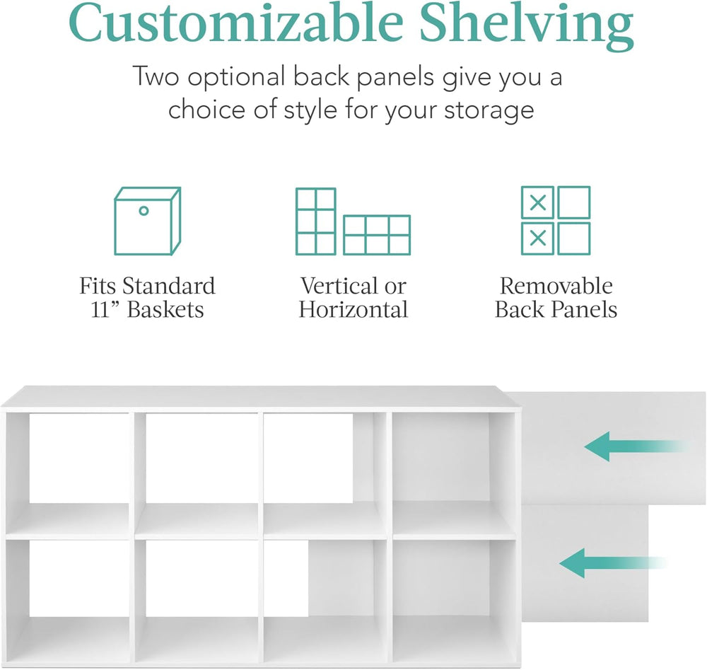 Best Choice Products 8-Cube Storage Organizer, 11in Shelf Opening, Bookcase, ...