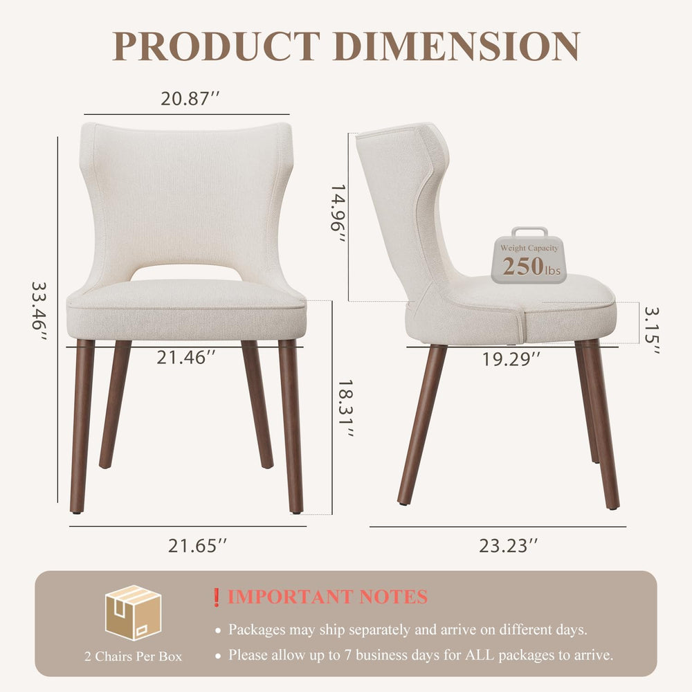 Wooden Dining Chairs Set of 4, Mid Century Dining Room Chairs with Solid Wood...
