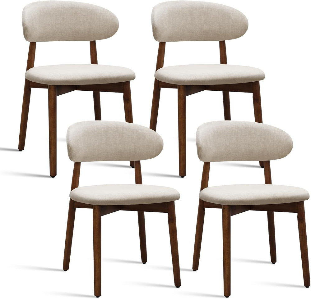 Farmhouse Dining Chairs Set of 4, Mid Century Modern Wooden Dining Room Chair...