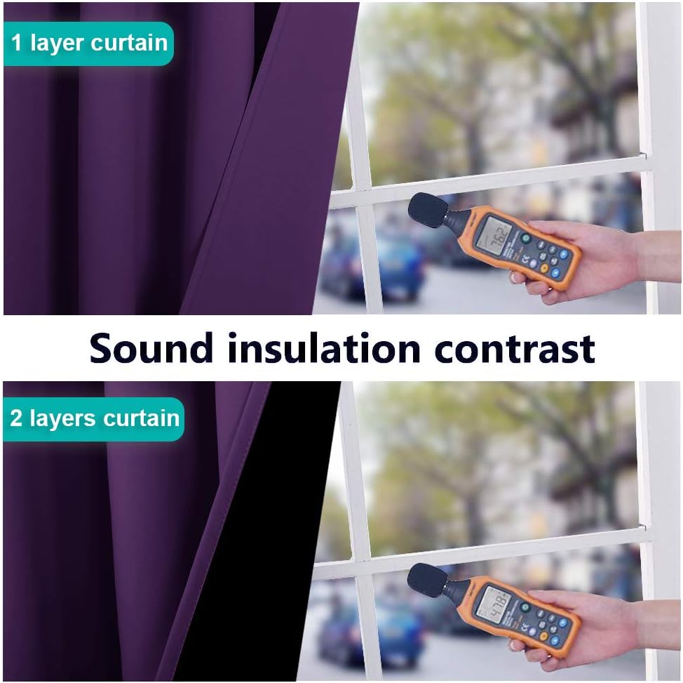 NICETOWN Royal Purple Blackout Curtains for Living Room 52" x 84" 2...