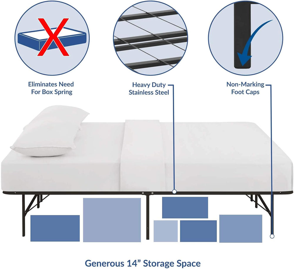 Modway MOD-5429 FBA_ Horizon Replaces Box Spring-Folding Metal Mattress Bed F...