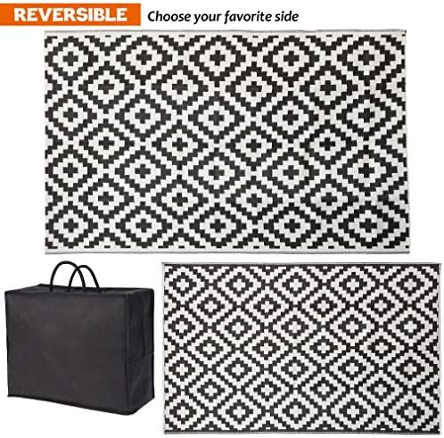 SAND MINE Waterproof Outdoor Rug 5x8 ft, Plastic Reversible Rug, Modern Area ...