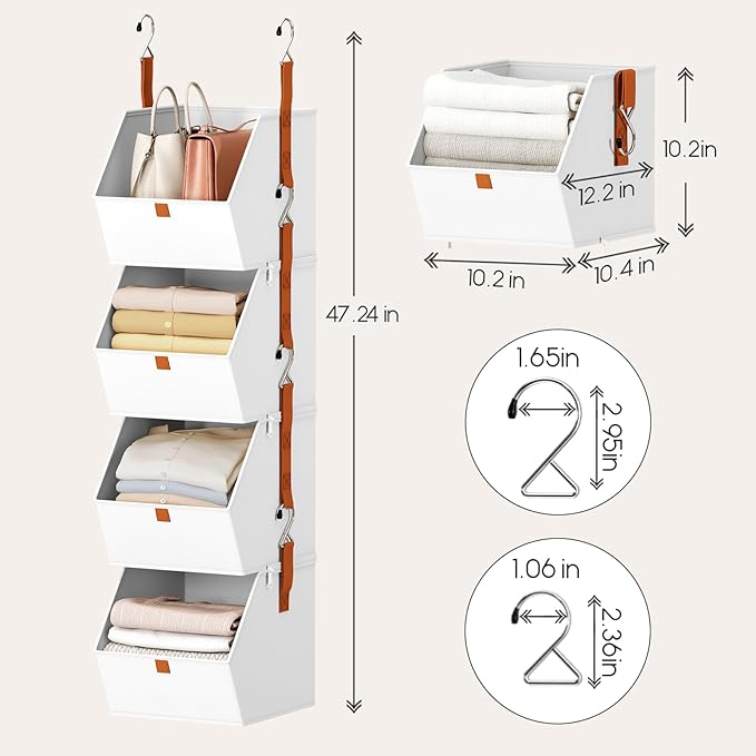 Homsorout Hanging Closet Organizer 4 Tier