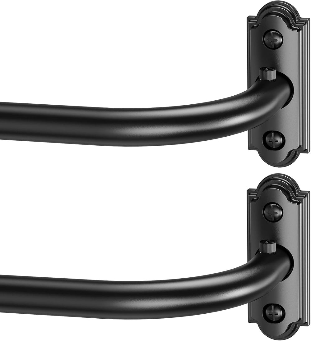 YaFex Curtain Rod 2 Pack 32-86 Inch, 1 Inch Heavy Duty Black Curtain Rods for...