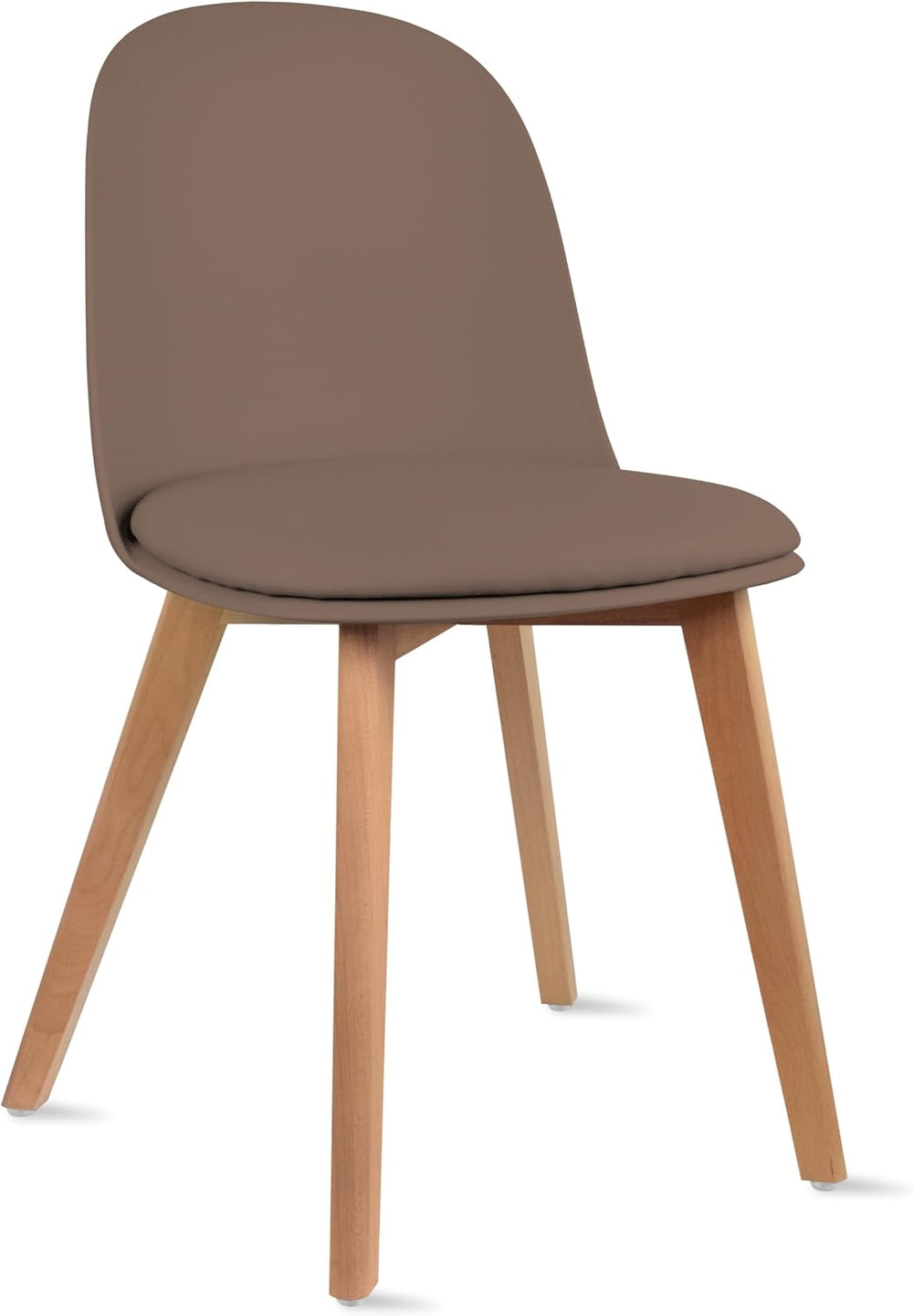 2xhome Modern Armless Dining Chair | Plastic Shell with PU Leather Cushion Pa...