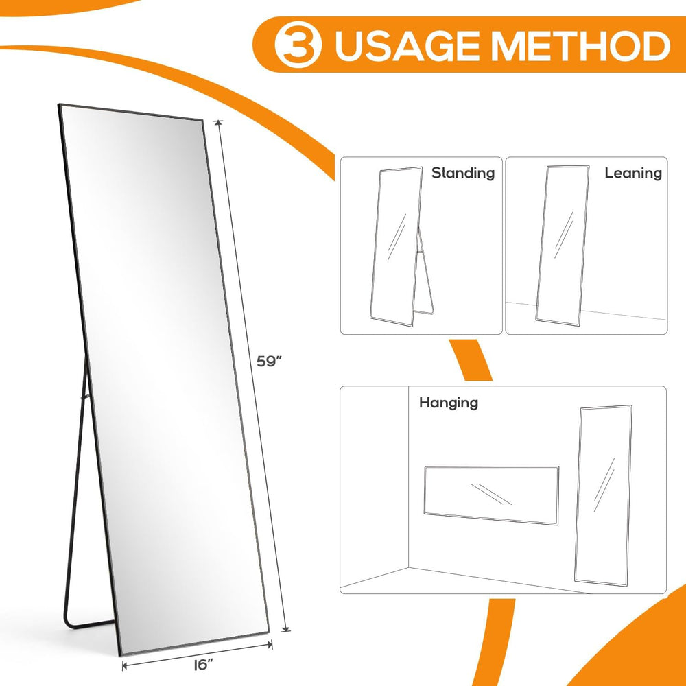 Mirror Full Length, Upgraded 16"x59" Body Wall Mirrors with Shatter...