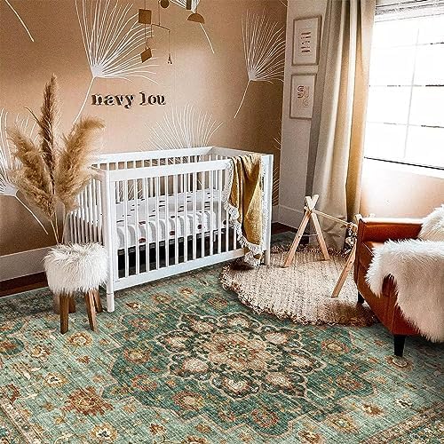 10x14 Area Rugs for Living Room: Washable Oriental Non Slip Soft Rug