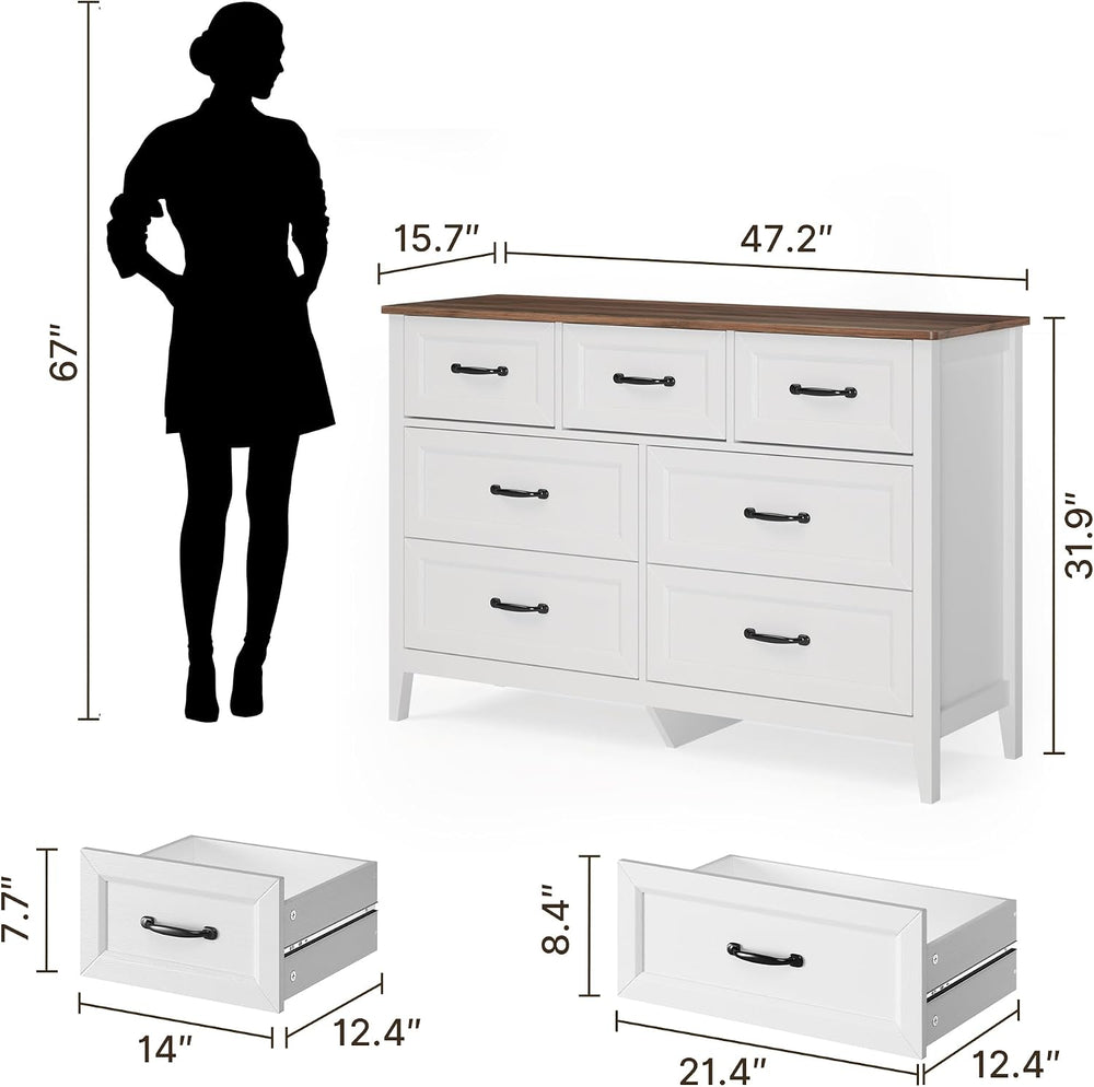 Gizoon 3 PC Bedroom Set, 2 Nightstands with Charging Station & Dresser