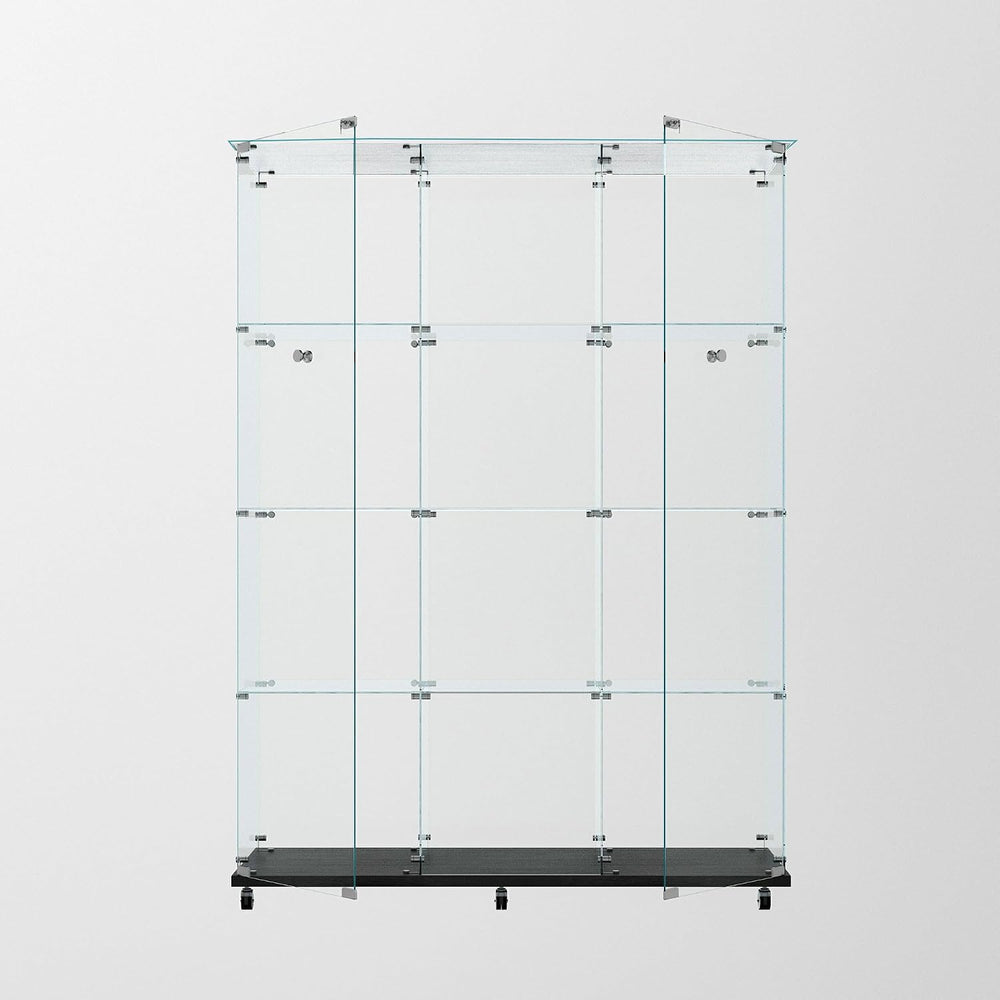 65" H 4-Shelf Glass Display Storage Cabinet with LED Lights Strip & ...