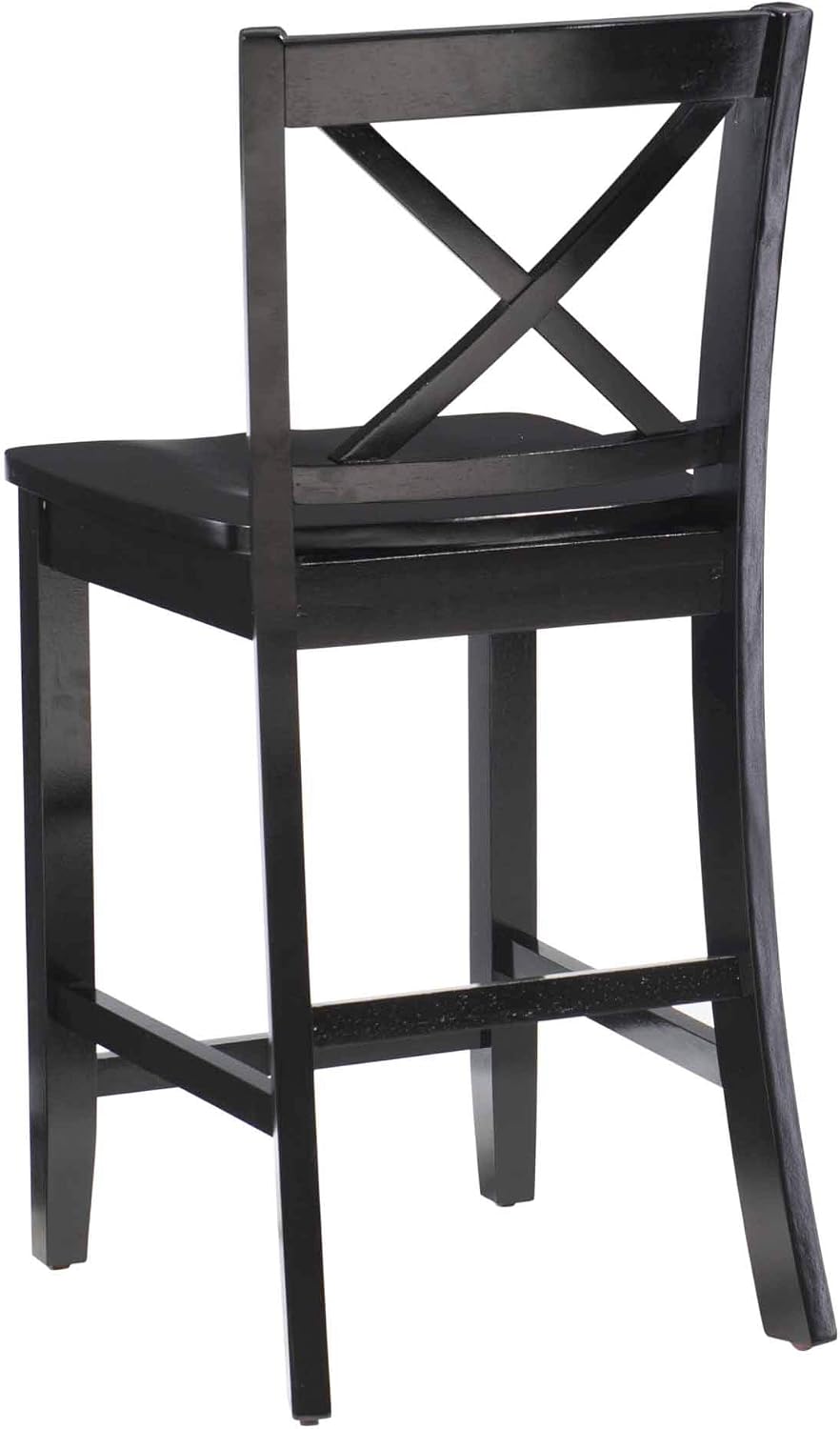 Linon Home Dcor Black X Back Counter Stool, 16" W x 17.91" D x 37.0...