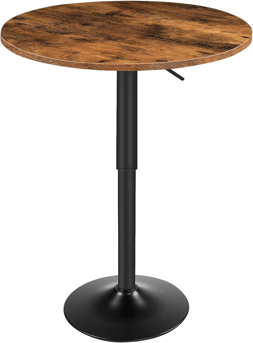 HOOBRO Bar Table, Height-Adjustable Round Pub Table 27-35.4 Inches with Sturd...