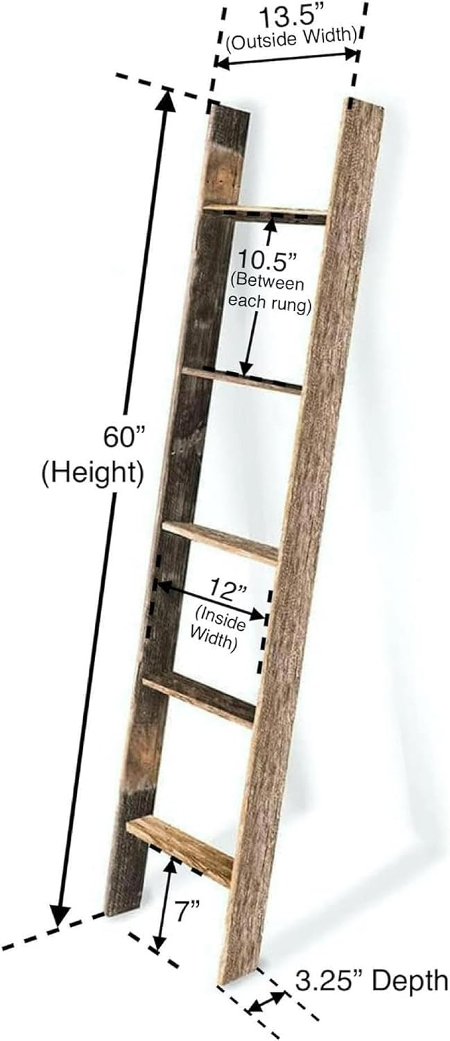 BARNWOODUSA Reclaimed Wood Bookcase Ladder 5 Foot, 5-Foot, Turqouise | Instan...