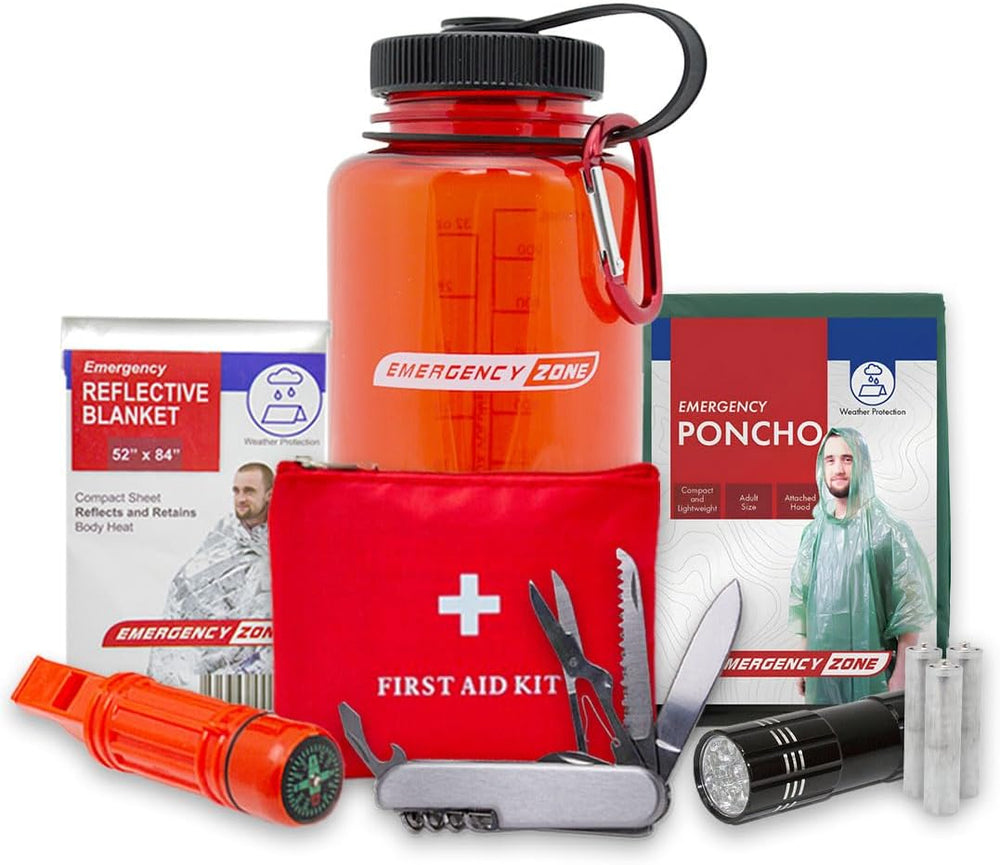 Emergency Zone Basic Survival Bottle Kit | Compact Emergency Supplies Kit for...