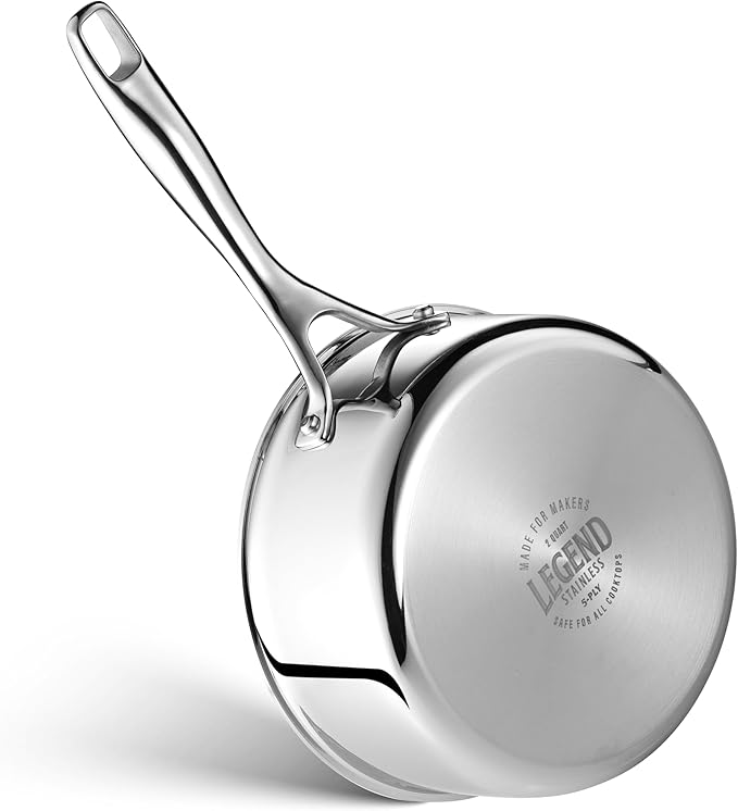 LEGEND COOKWARE 5-Ply Stainless Steel 2-Quart Sauce Pan