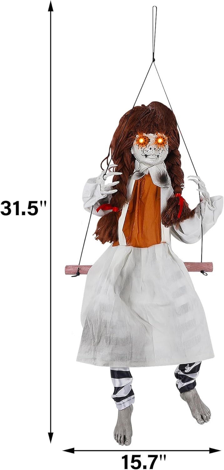 Prsildan Animatronic Halloween Decorations Outdoor Scary Ghost Girl Decor