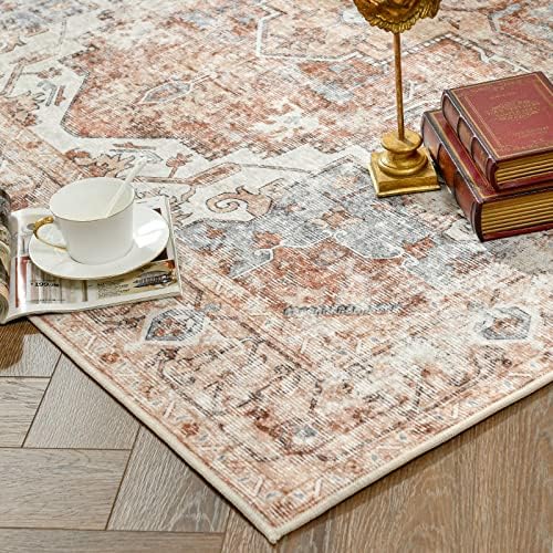 jinchan Area Rug 6x9 Washable Living Room Rug Vintage Indoor Large Floor Cove...
