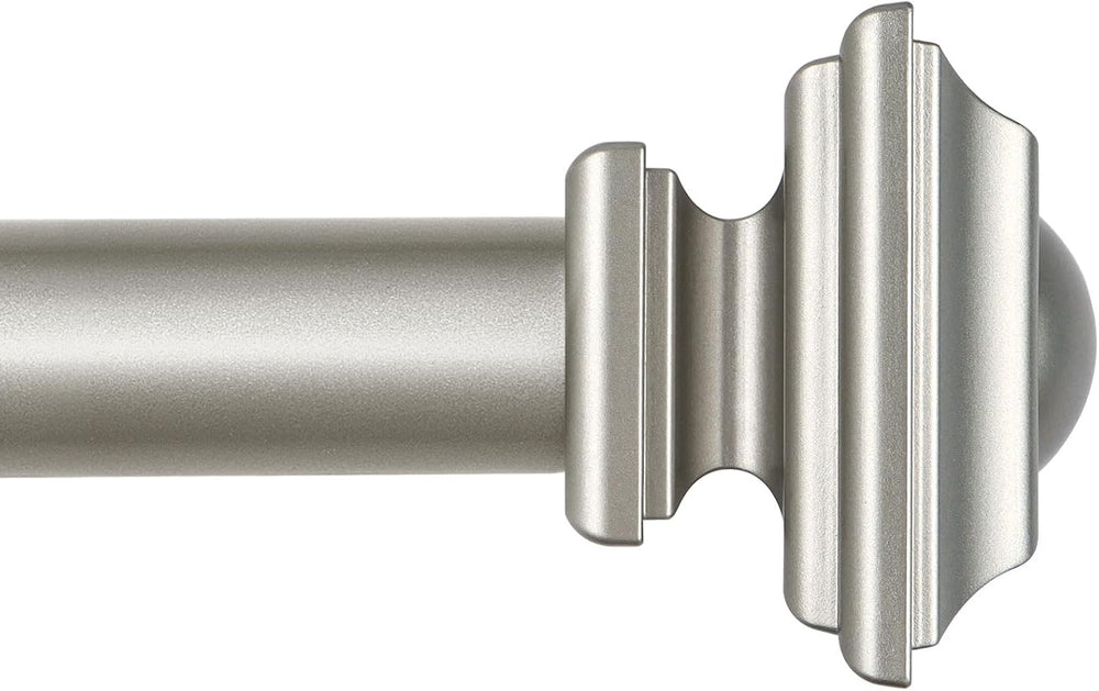 KAMANINA Silver Curtain Rod for Windows 72 to 144 Inch, Long Heavy Duty