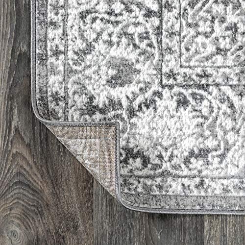JONATHAN Y Modern Vintage Medallion Light Gray Indoor Area Rug, 8x10, Country...