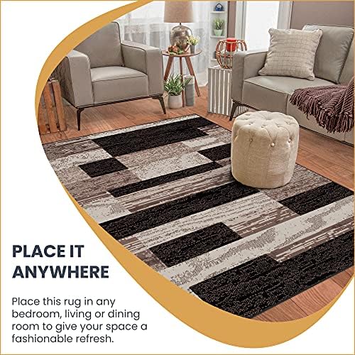 SUPERIOR Rockwood Modern Geometric Indoor Area Rug, 2'x3', A Chocolate