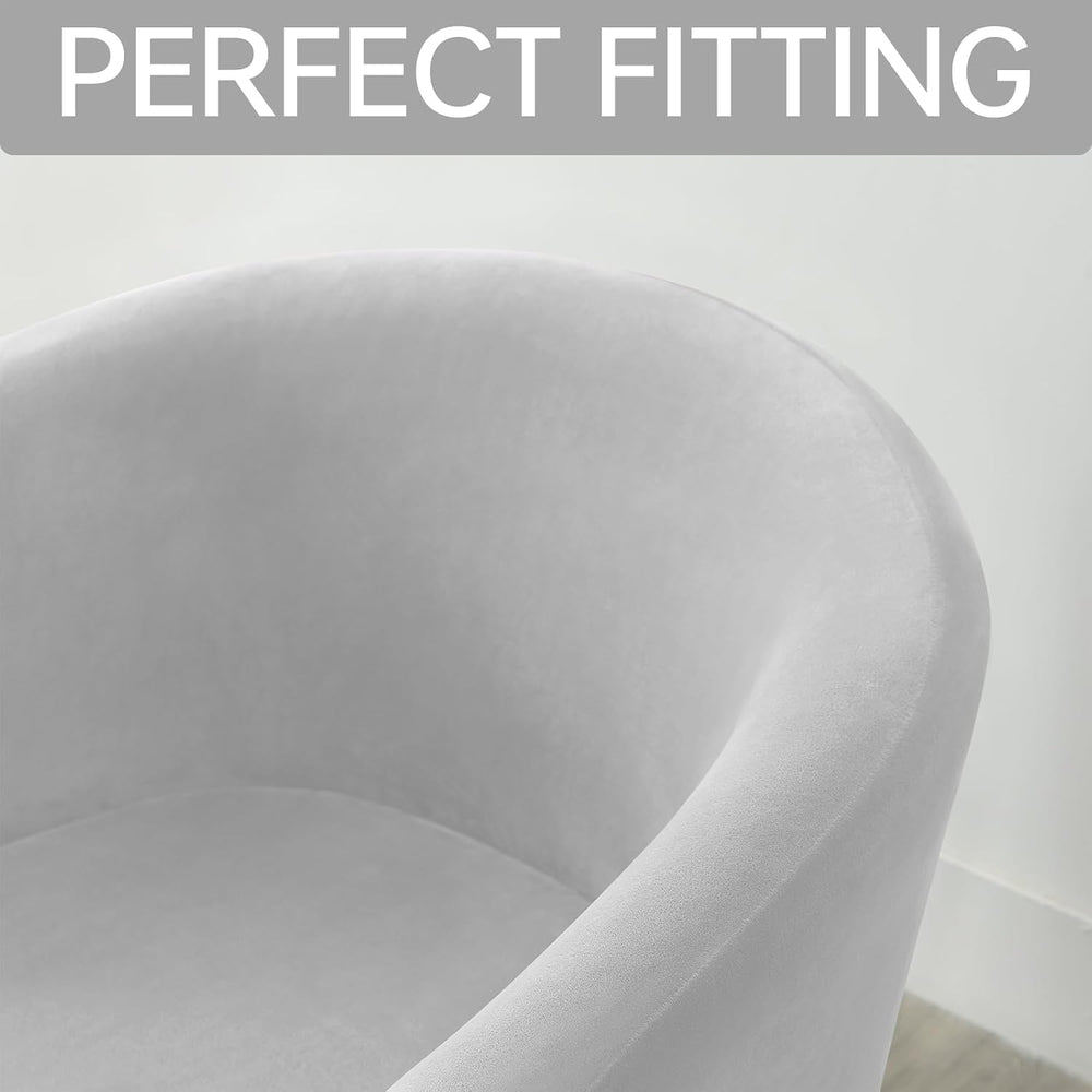 2 Piece Velvet Club Chair Slipcover Stretch Barrel Chair Covers Accent Chair ...