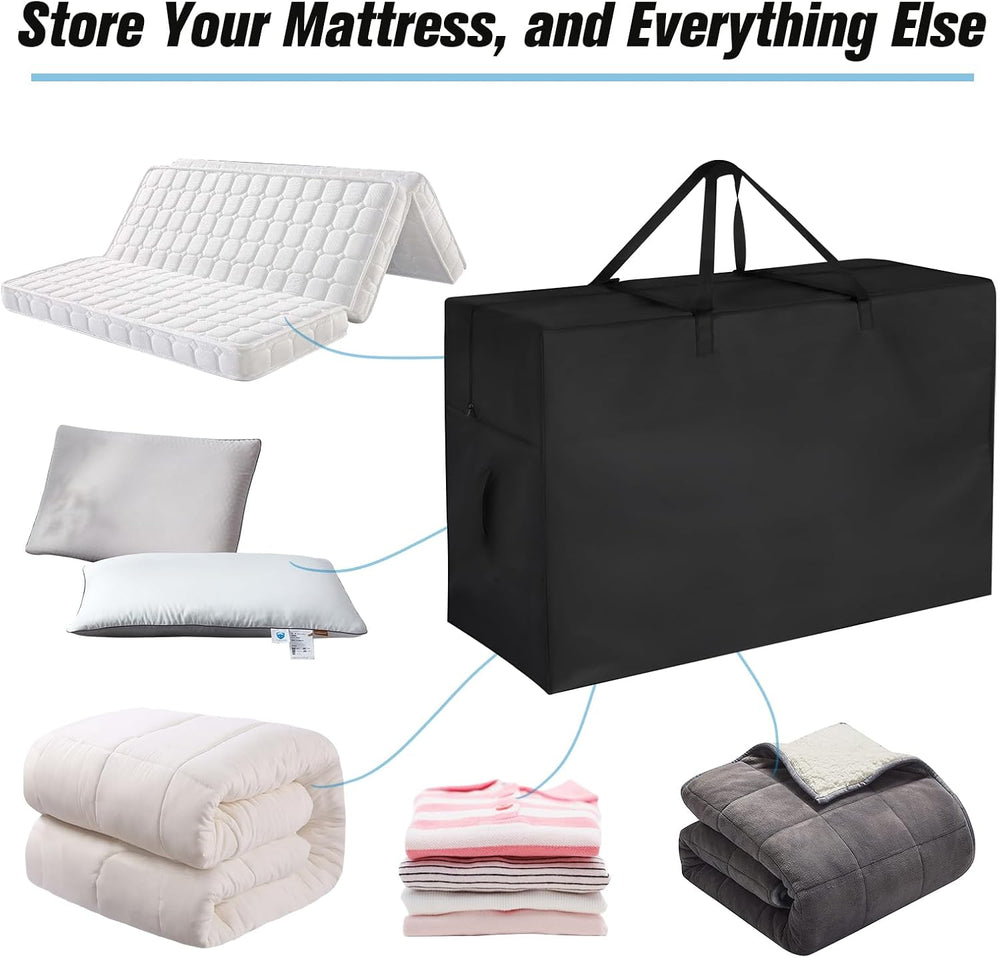 Tri Folding Mattress Storage Bag, Foldable Memory Foam Mattress Case, Carry C...