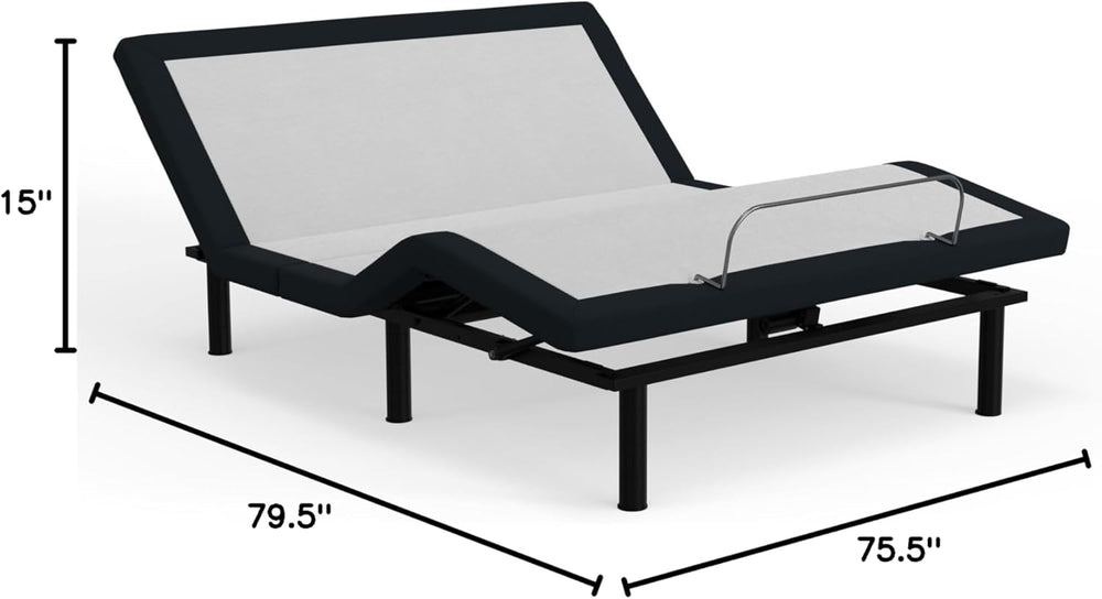 Blissful Nights King e3 Adjustable Bed Base Frame with Head and Foot Incline,...