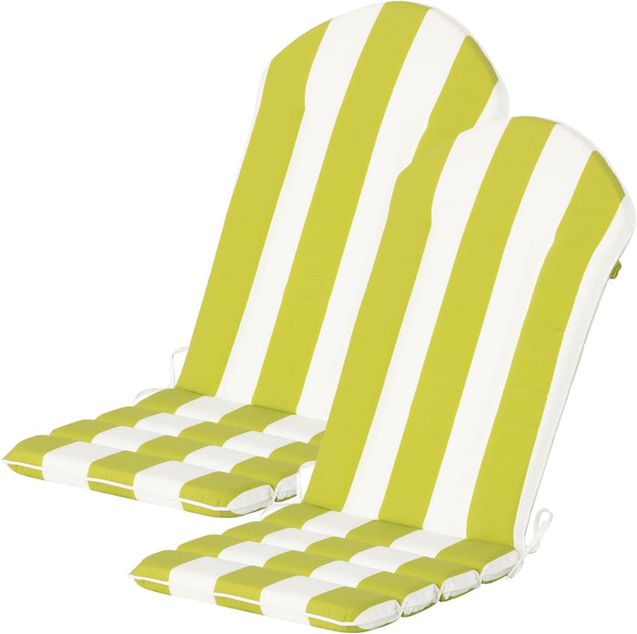Goodgoods 20x50 Adirondack Chair Cushions 2-Pack, 30D Foam, Green Stripes