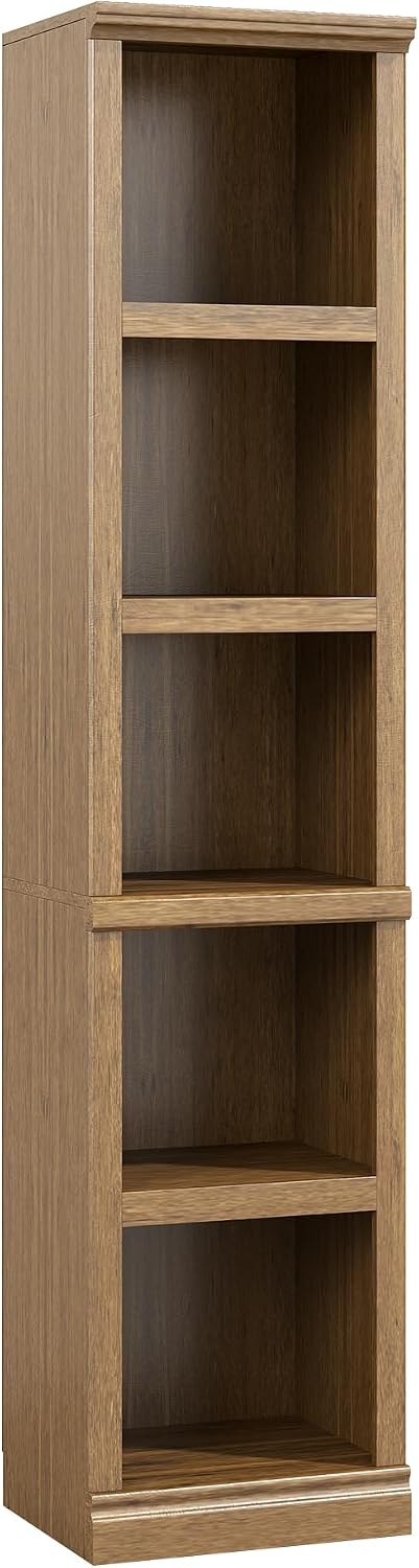 70" Tall Vintage Oak Bookcase, 5 Tiers Narrow Bookshelf for Living Room