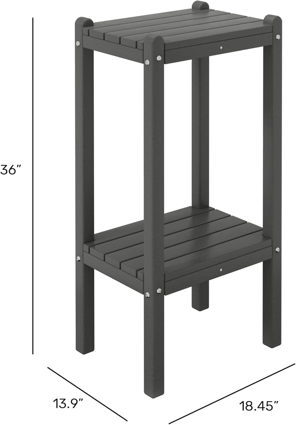 WestinTrends Malibu 36" Outdoor Adirondack HDPE 2-Tier Patio Side Table,...