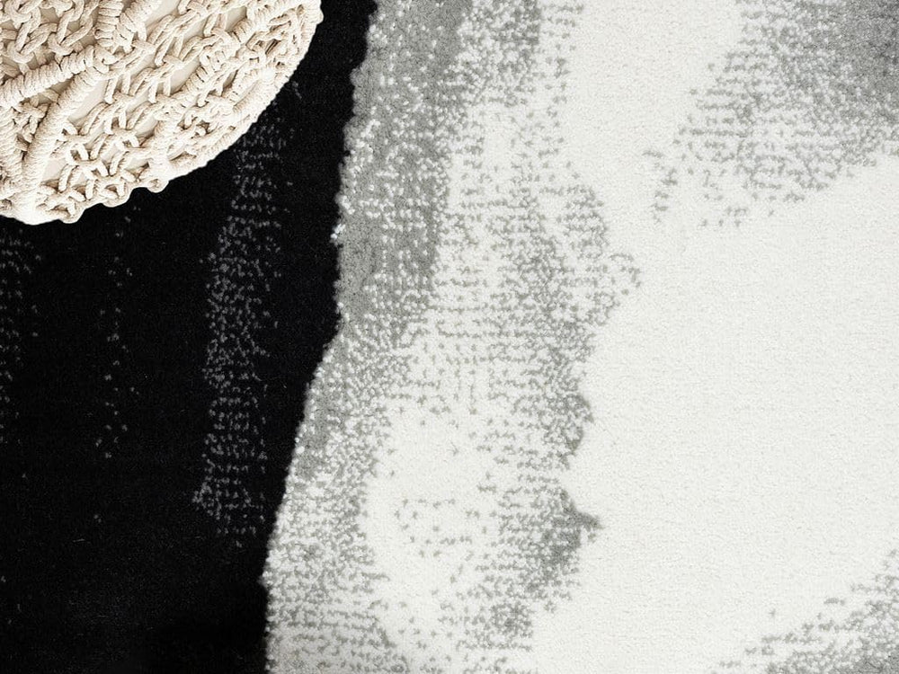 Abani Rugs Modern 5'3"x7'6" Black & White Floral Swirl ...