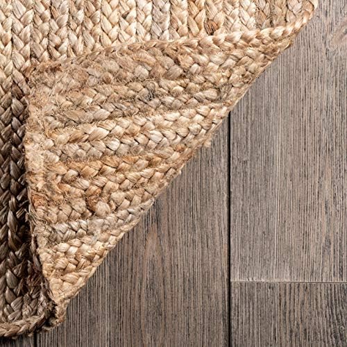 nuLOOM Rigo Natural Solid Flatweave Area Rug, 6' x 9'