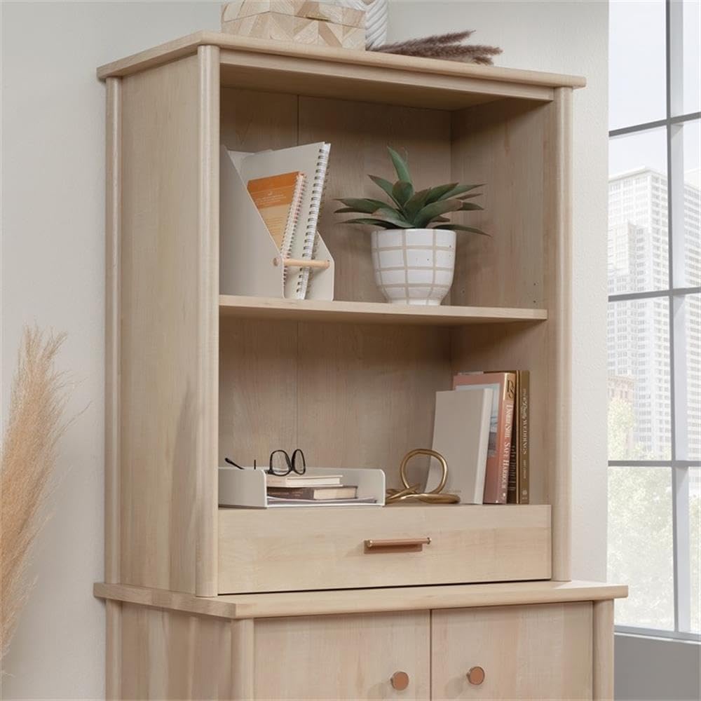 Sauder Whitaker Point Transitional Engineered Wood Library Hutch in Maple