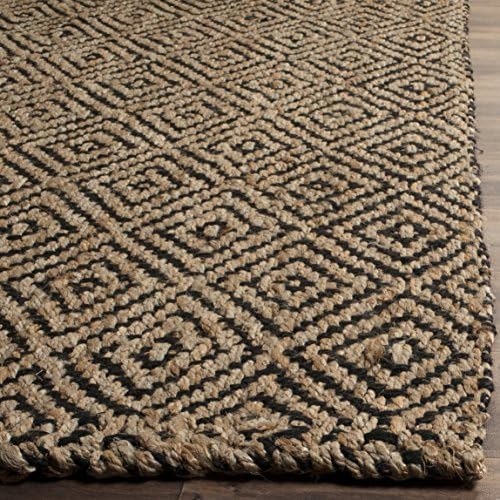 SAFAVIEH Natural Fiber Collection Area Rug - 7' Square, Natural & Bla...
