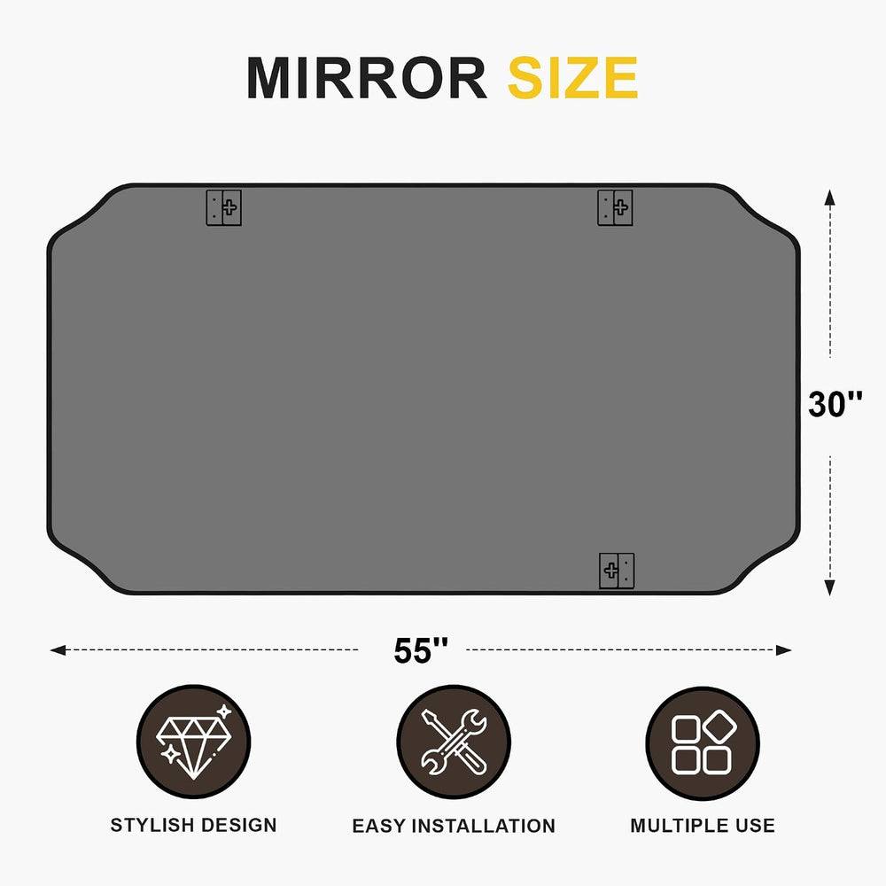 Vanity Bathroom Mirror for over Sink, 55"x30", Black Metal Framed