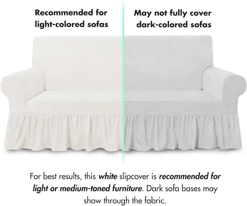 NICEEC White Armchair Covers Arm Chair Cover Armchair Slipcovers with Skirt