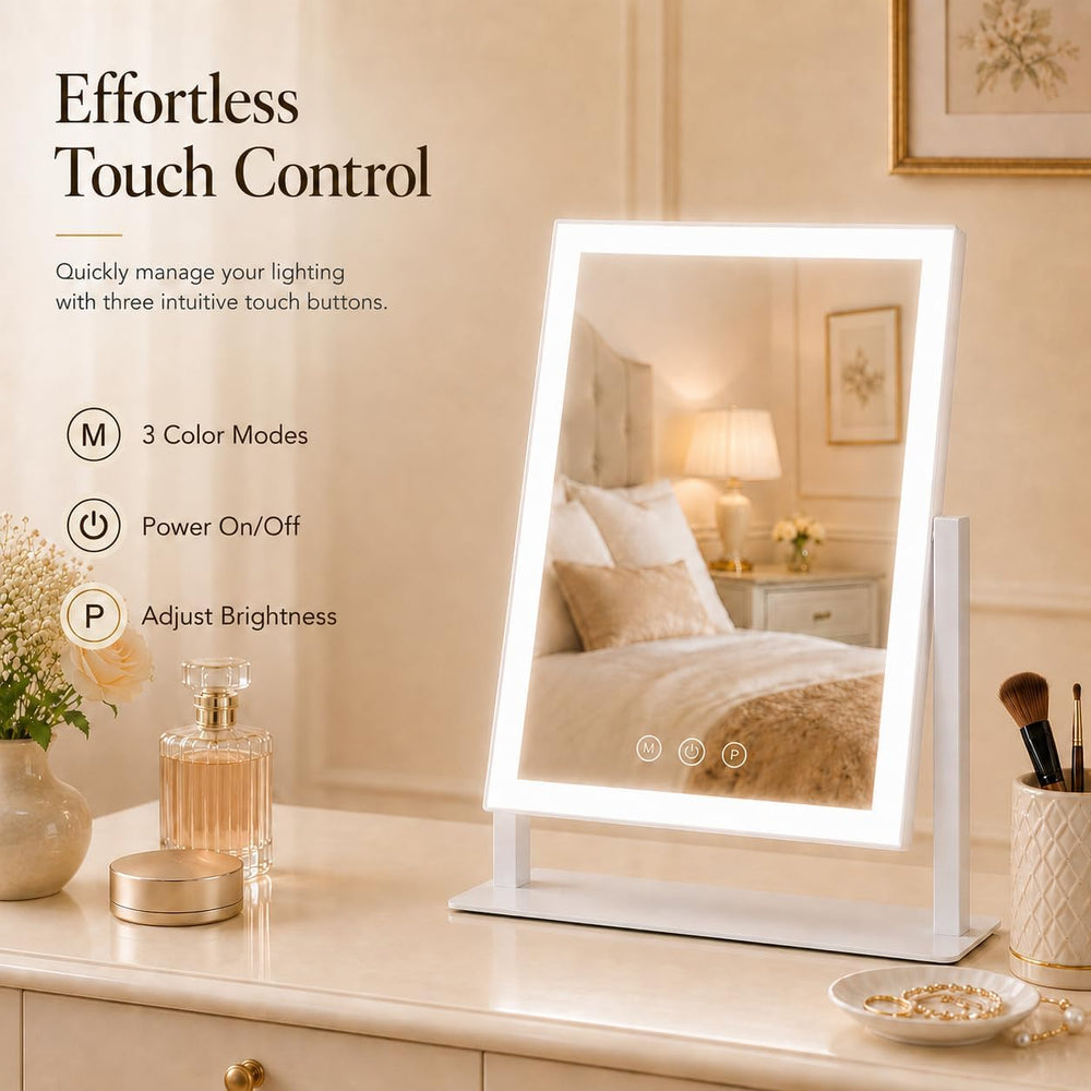 ROLOVE 16"x13" Vanity Mirror with Lights, Three Colors Lighting Mod...
