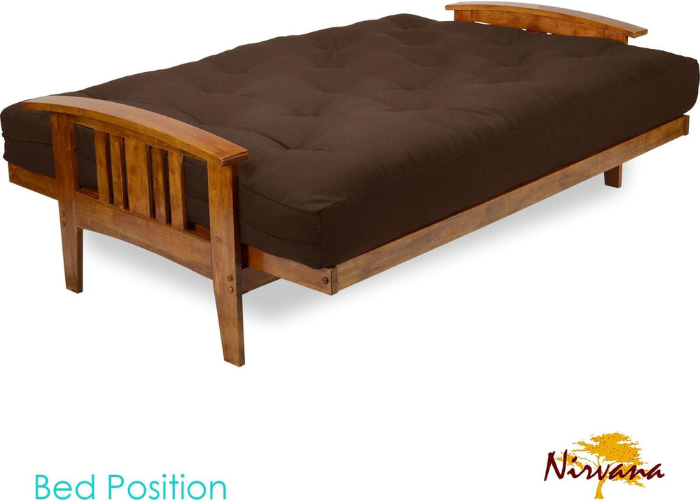 Nirvana Futons Westfield Futon Set - Full Size, Frame, 8" Mattress, Micr...