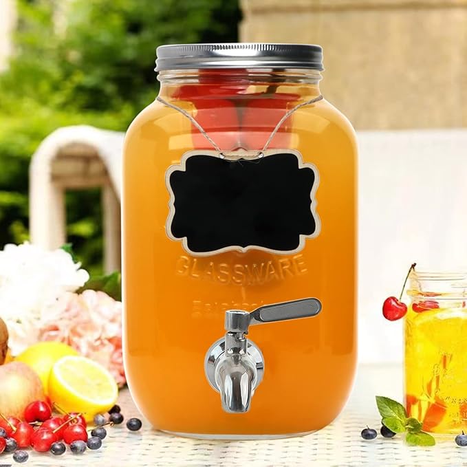 Accguan 1-Gallon Drink Dispenser, Glass Water Dispenser