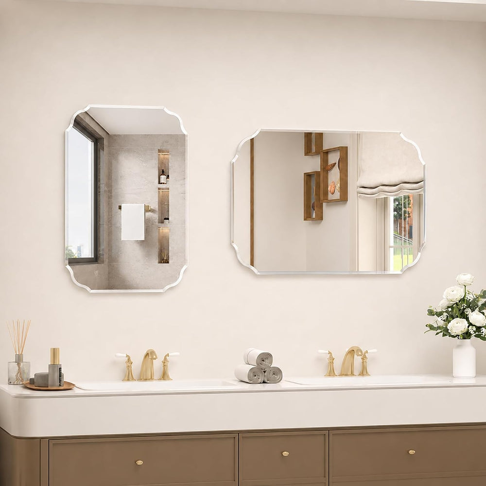 18''x24'' Wall Mirror Frameless Bathroom Mirrors Tempered Gla...