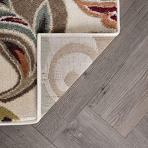 Dilek Transitional Floral Ivory 3-Piece Area Rug Set, 3-Piece Set
